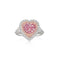 Heart Shaped Pink Diamond Halo Ring - 2