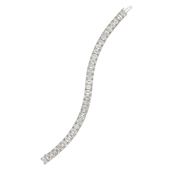 Emerald Cut Diamond Tennis Bracelet - 2