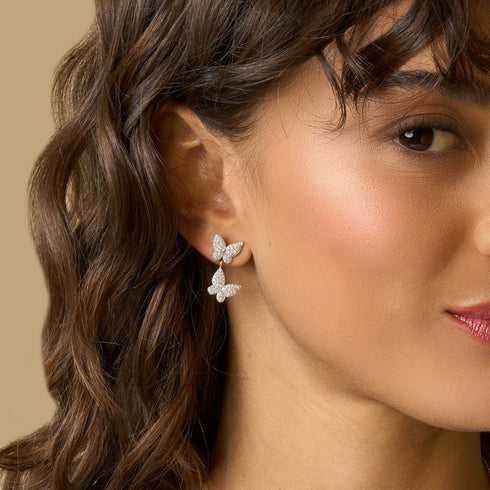 Double Butterfly Studs - 2