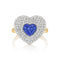 Diamond & Blue Sapphire Infinity Heartbeat Ring - 1