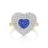 Diamond & Blue Sapphire Infinity Heartbeat Ring - 1