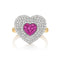 Diamond & Pink Sapphire Infinity Heartbeat Ring - 1