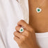 Diamond & Emerald Infinity Heartbeat Ring - 2