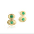 Emerald Cabochon Double Oval Earrings - 1