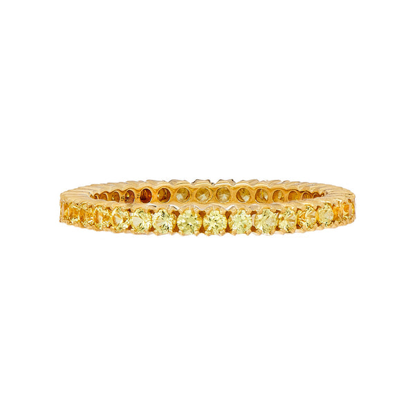 18K Gold Prong Yellow Sapphire Stacking Ring - 1