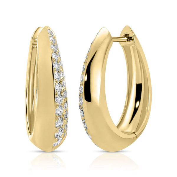 Reversible Pave Hoops 18k Yellow Gold - 1
