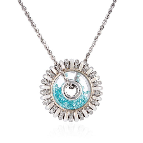 Mola 15 Alternate Pave Necklace in 18k Gold - 1