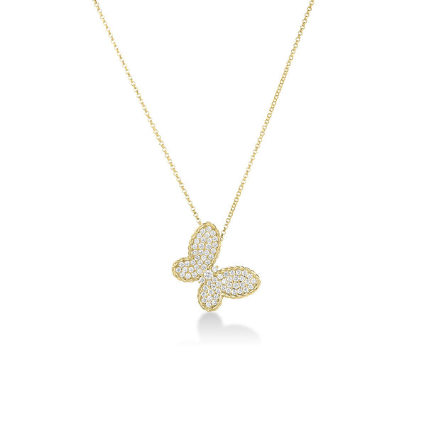 Roberto Coin Jasmine Diamond Butterfly Necklace - 1