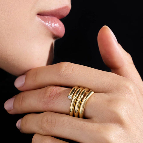 Thoby 18K And Diamond Triple Spiral Ring - 2