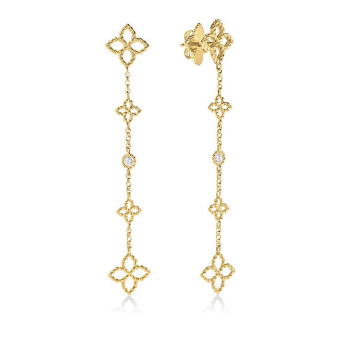 Roberto Coin Venetian Princess Diamond and Satin Finish Earrings - 1