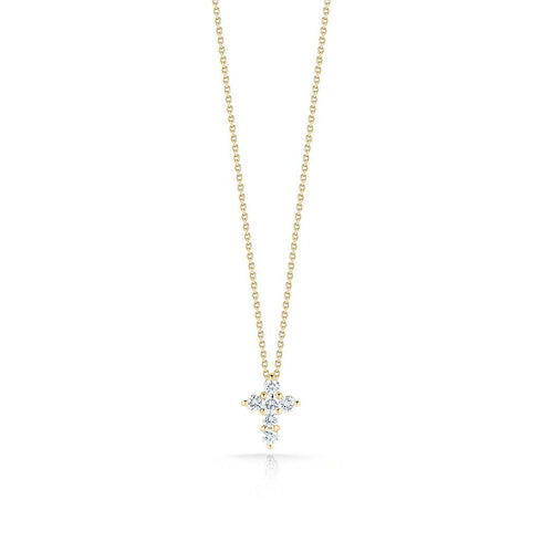 Tiny Treasures Diamond Baby Cross Necklace in 18K Yellow Gold - 1