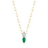 Diamond & Emerald Double Pear Necklace - 1