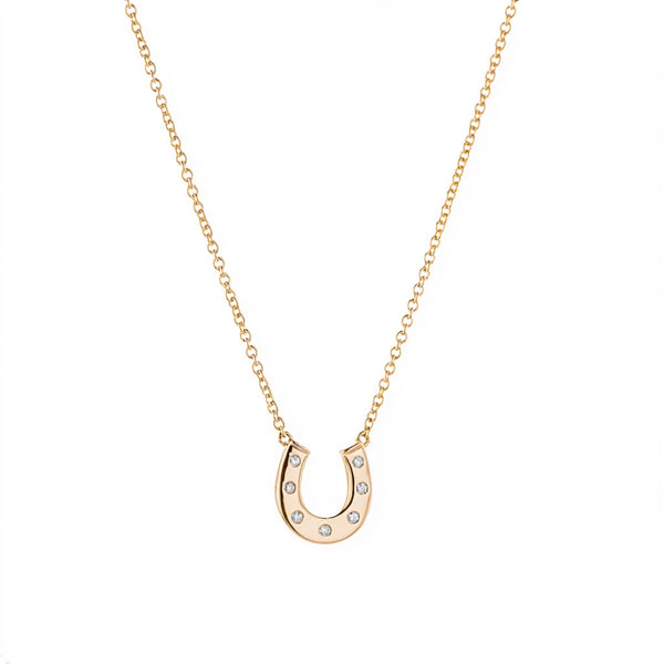 Horseshoe Diamond Pendant Necklace - 1