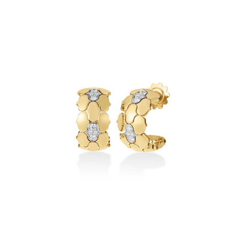 Cobra Diamond Hoop Earrings in 18K Yellow Gold - 1