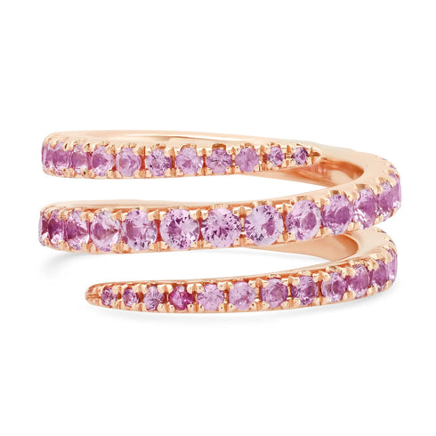 Pink Sapphire Coil Ring 18k Rose Gold - 1
