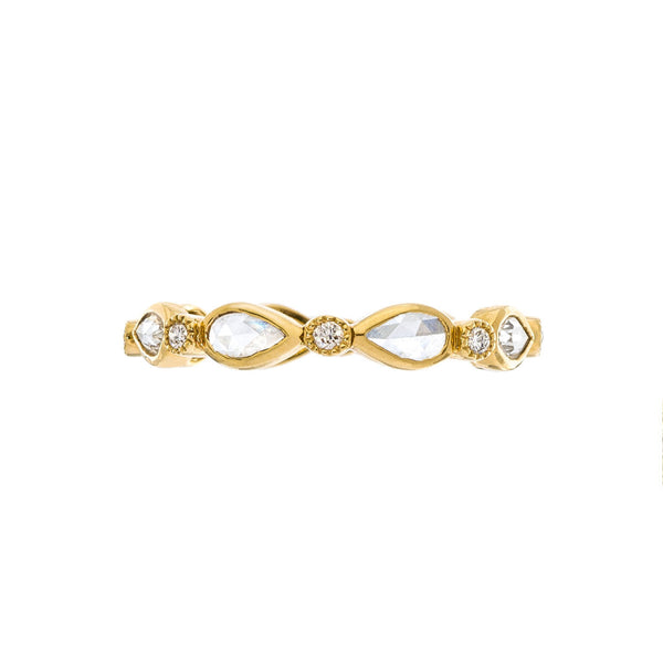 Fine Vine White Diamond Stacking Ring - 1