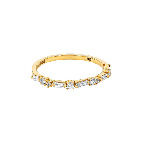 Thin Mix Diamond Half Band - 1