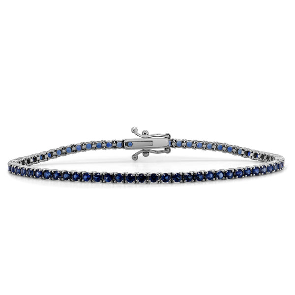 14k Gold & Blue Sapphire Tennis Bracelet - 4.64ct - 1