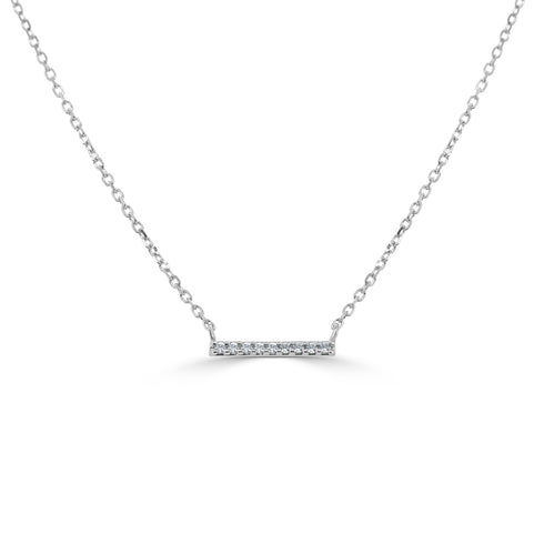 14k Gold & Diamond Mini Bar Necklace - 0.03ct - 1