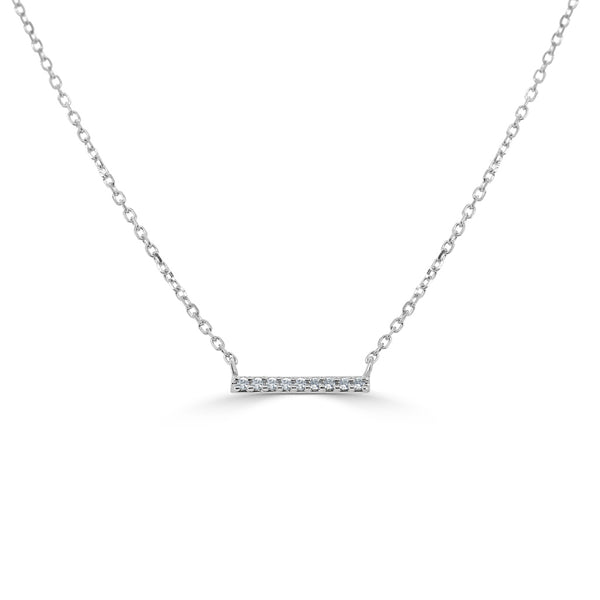 14k Gold & Diamond Mini Bar Necklace - 0.03ct - 1