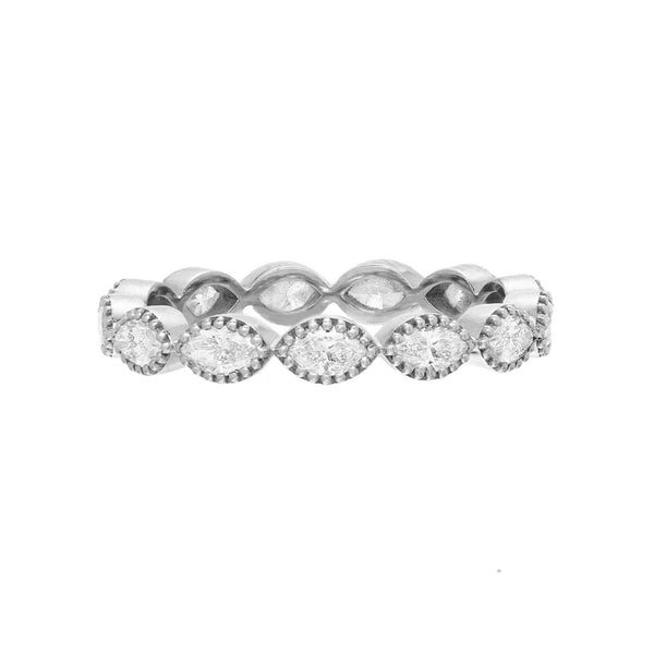 18K White Gold Maria White Diamond Band - 1