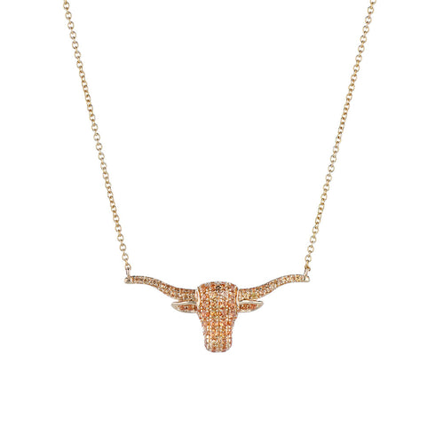 Longhorn Orange Sapphire Necklace Large - 1