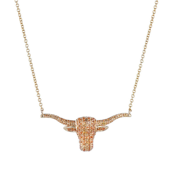 Longhorn Orange Sapphire Necklace Large - 1