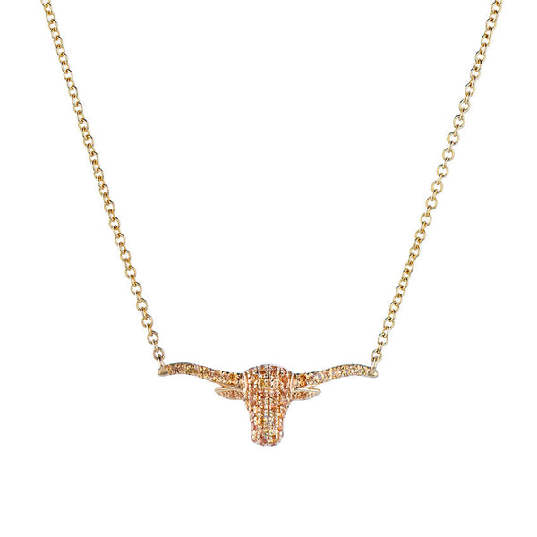 Longhorn Orange Sapphire Necklace Small - 1