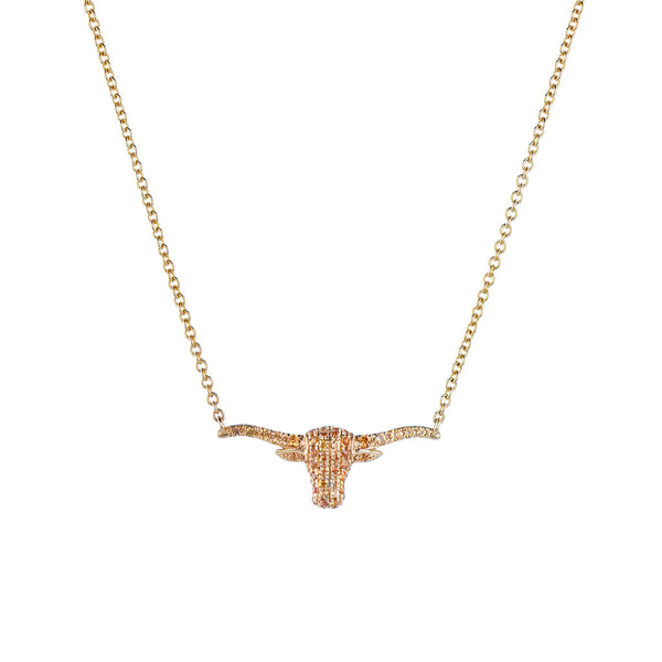 Longhorn Orange Sapphire Necklace Small - 1