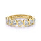 Bezeled Heart Diamond Demi Eternity Band 18k Yellow Gold - 1