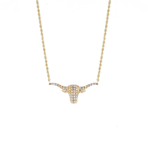 Longhorn Diamond Pendant Necklace Large - 1