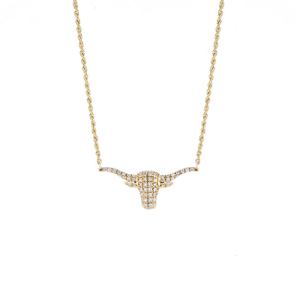 Longhorn Diamond Pendant Necklace Large - 1