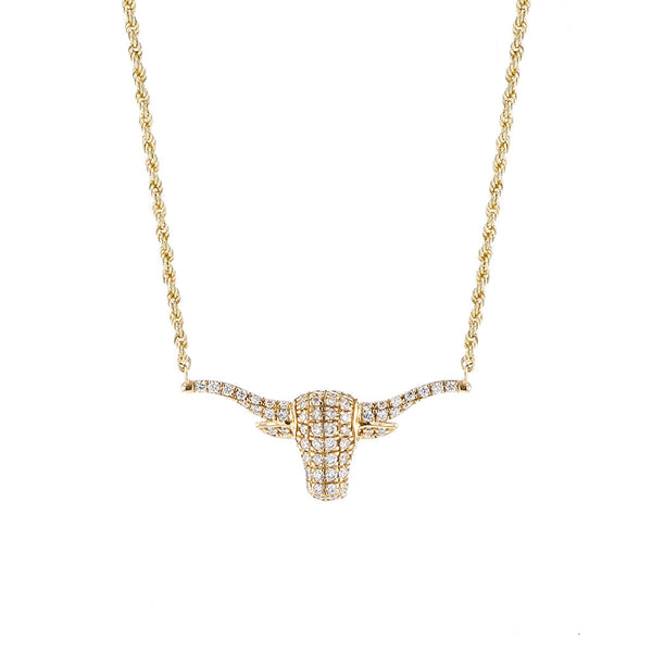 Texas Longhorn Diamond Pendant, Large - 1