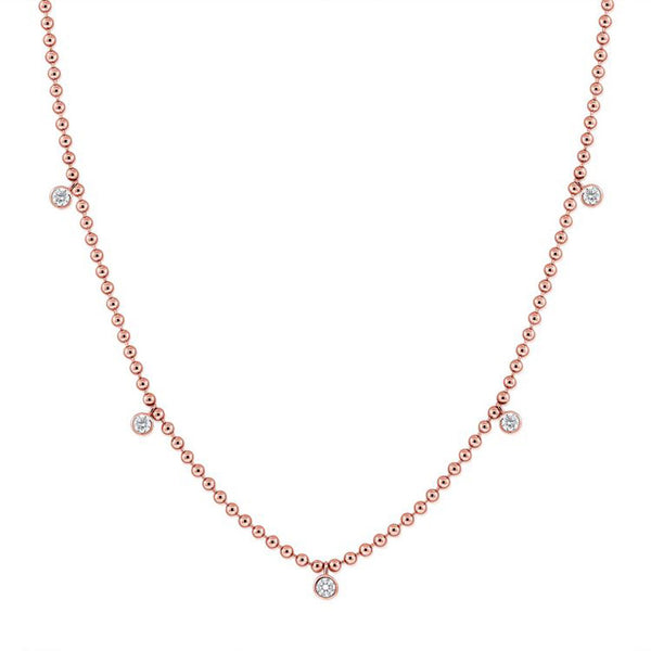 Diamond Bezel Ball Station Necklace - 1