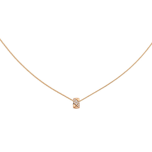 Coco Crush Necklace in 18K Beige Gold with Diamonds - 1