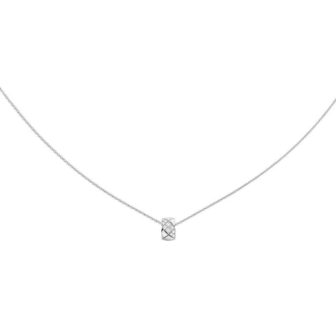 Coco Crush Necklace in 18K White Gold with Diamonds - 1