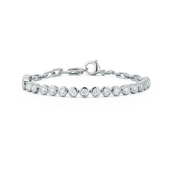Classic 18K Bezel Set Diamond Tennis Bracelet - 1