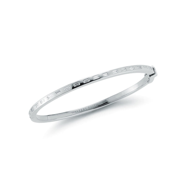 Ottoline 18K Gold And Diamond Baguette Hinged Bangle - 1
