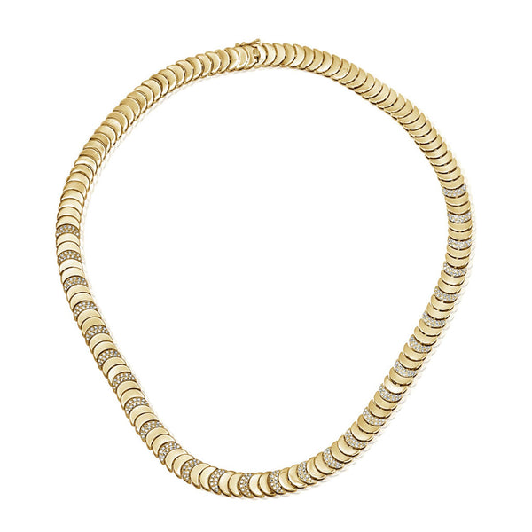14K Gold Diamond Disc Necklace - 1.26 CT. - 1
