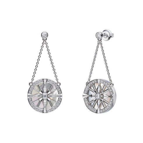 Lucky Arrows Mother Of Pearl and Diamond Earrings - 1
