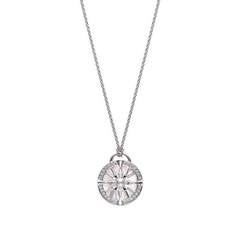 Lucky Arrows Akoya Cultured Pearl Pendant in 18K White Gold - 1
