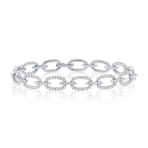 14K Gold & Diamond Link Bracelet- 3.52 ct. - 1