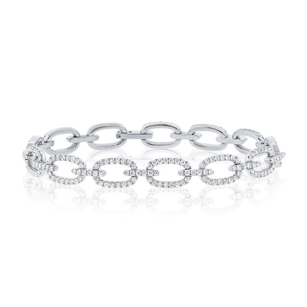 14K Gold & Diamond Link Bracelet- 3.52 ct. - 1