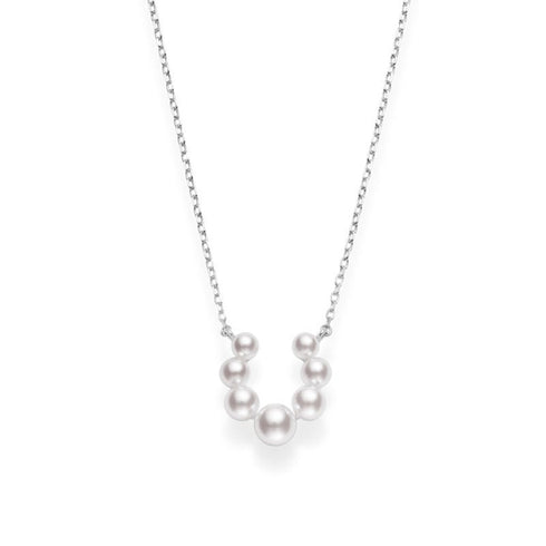 Bubbles Akoya Cultured Pearl Pendant in 18K White Gold - 1