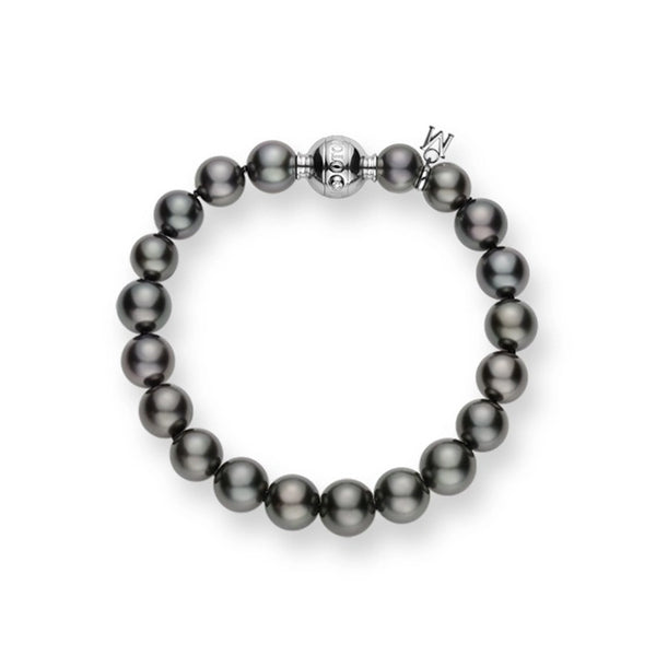 Black South Sea Cultured Pearl Bracelet with 18K White Gold - 1