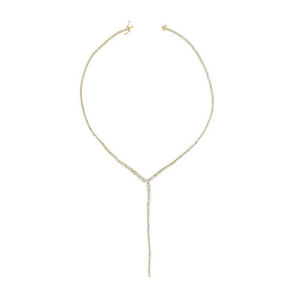 4.45ct Diamond Bezel Set Lariat Necklace - 1