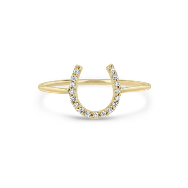 14k Pavé Diamond Horseshoe Ring - 1