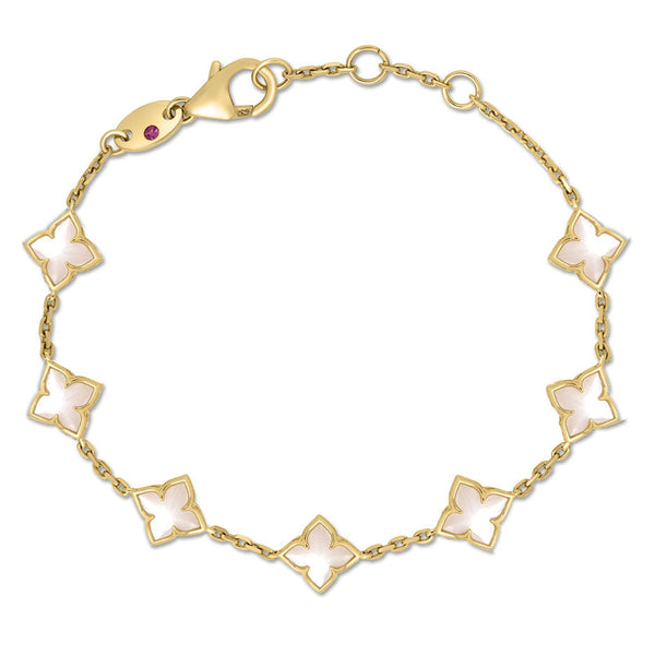 Venetian Princess Carnival Mother Of Pearl Flower Station Bracelet - 1