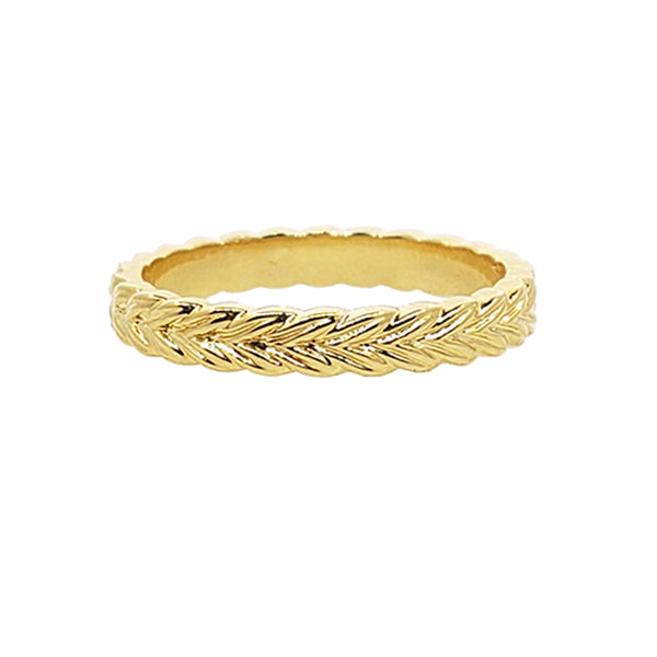 18K Gold Braid Stacking Ring - 1
