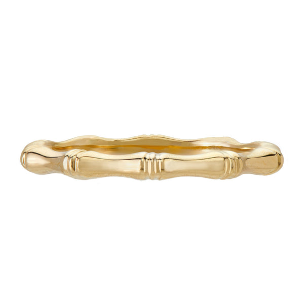 18K Gold Bamboo Stacking Ring - 1